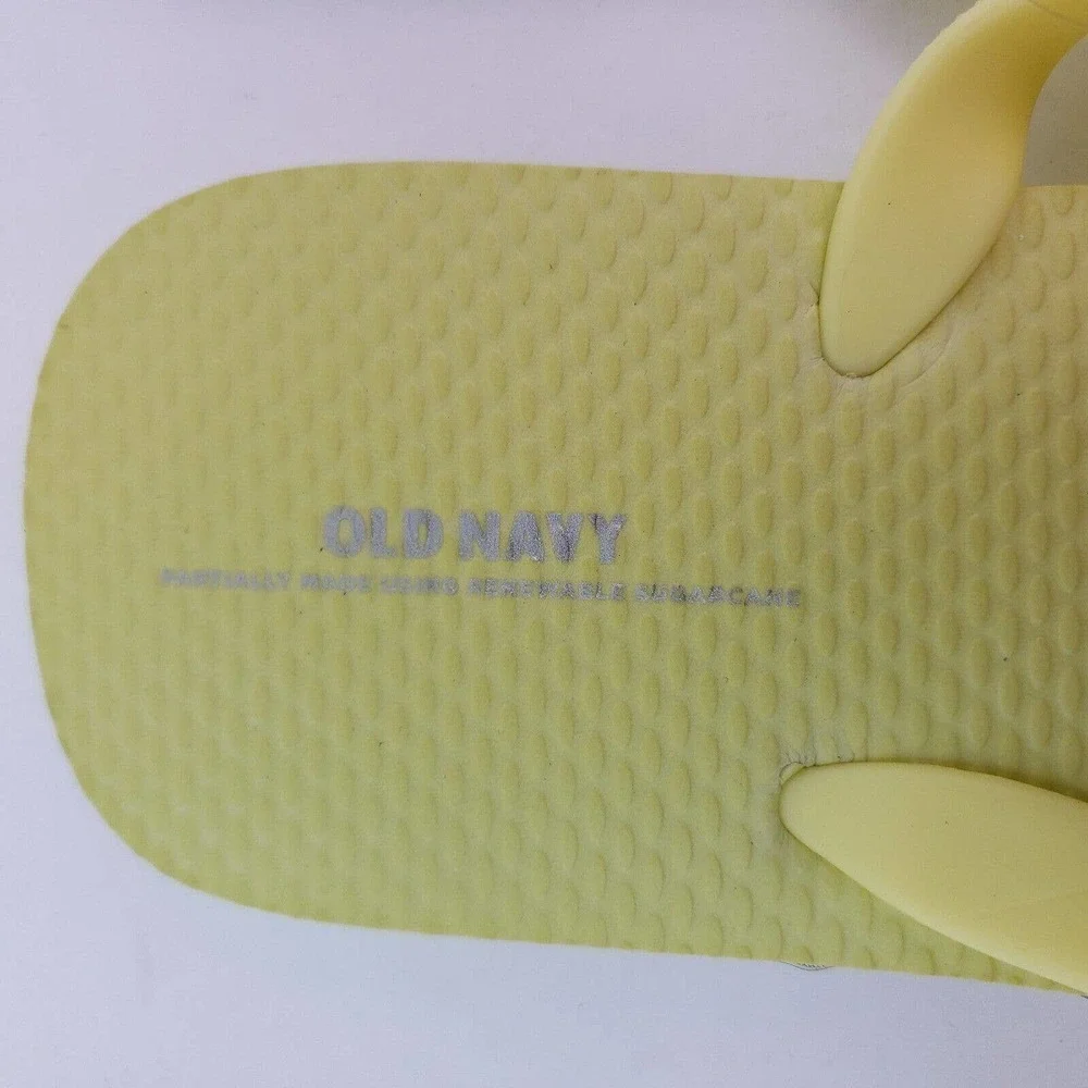 Old Navy Girls Size 3/4Y Yellow Slip On Casual Flip Flop Sandals